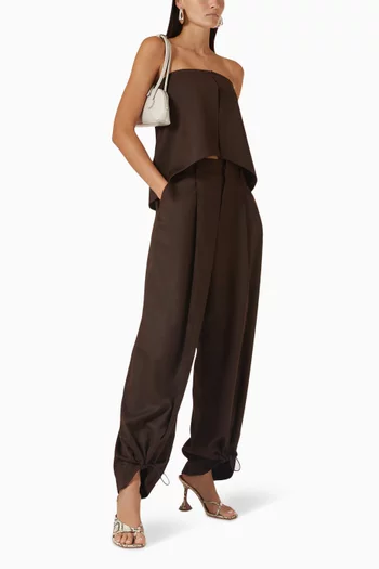 Drawstring-hem Pleated Pants