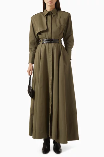 Trench Maxi Dress in Cotton
