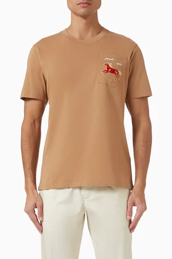 تي شيرت بطبعة حصان قطن