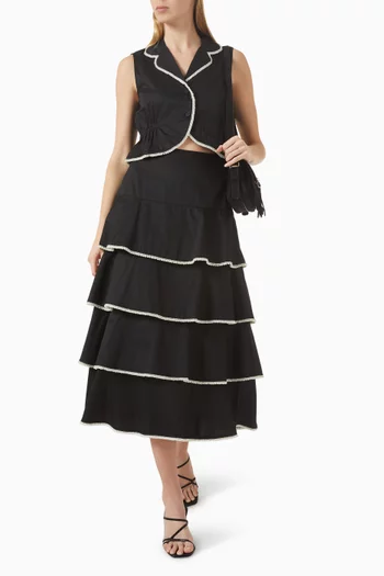 Bead-embellished Top in Cotton