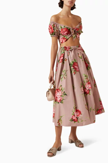 بلوزة بنقشة زهور قطن