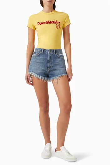 شورت بحافة منسلة دينم