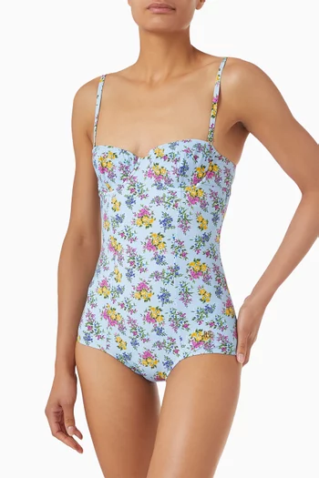 لباس سباحة قطعة واحدة بنقشة زهور