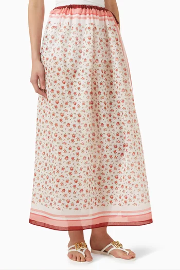 باريو للارتداء فوق ملابس السباحة بنقشة زهور قطن فوال