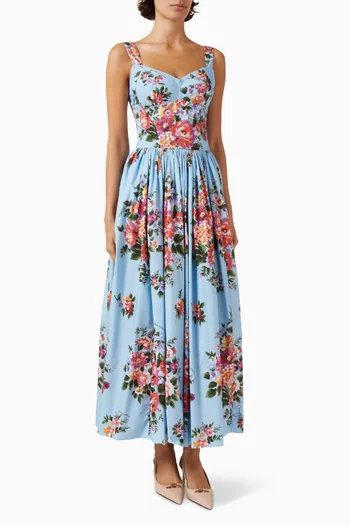 فستان بنقشة زهور قطن