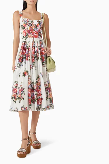 فستان بنقشة زهور قطن