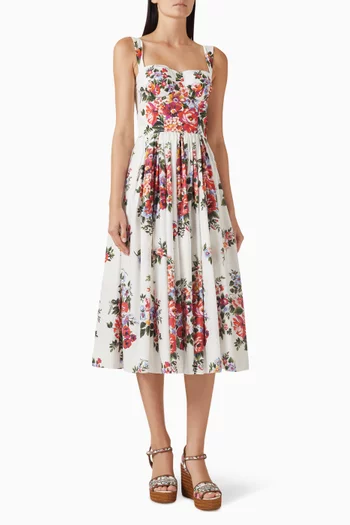 فستان بنقشة زهور قطن