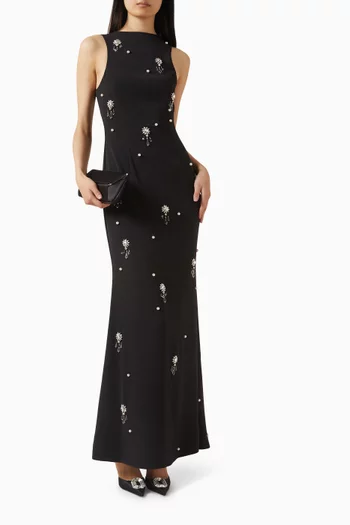 فستان اولتيميت ميوز طويل مطرز بالكريستال