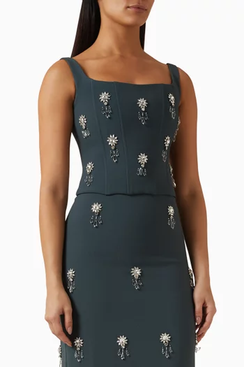 بلوزة اولتيميت ميوز بتصميم مشد ومطرزة بالكريستال