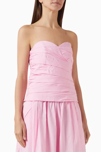 بلوزة بدرابيه مزيج قطن