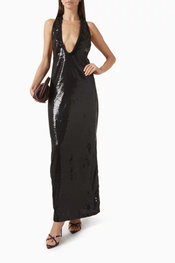 Sequin-embellished Maxi Dress