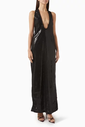 Sequin-embellished Maxi Dress