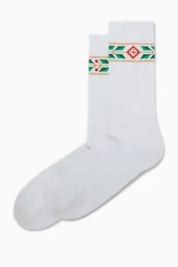 Laurel Ribbed Socks in Cotton