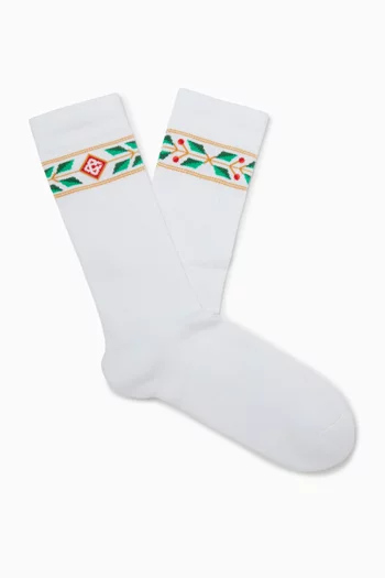 Laurel Ribbed Socks in Cotton