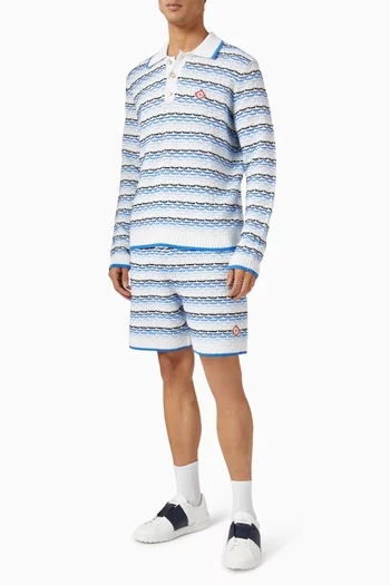 Tuck Stitch Polo Shirt in Cotton