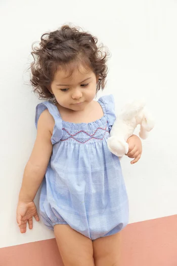 رومبر مطرز بلا أكمام قطن