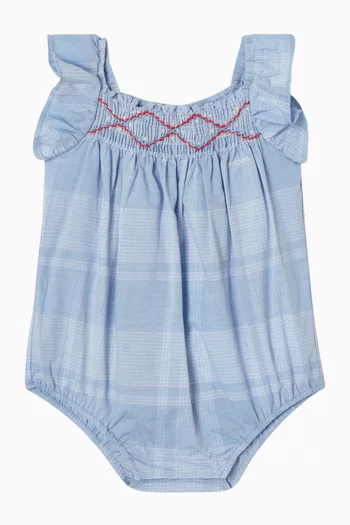 رومبر مطرز بلا أكمام قطن