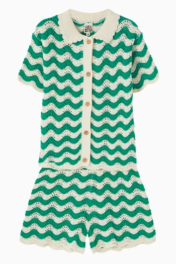 Nine Chevron Shorts in Cotton-knit