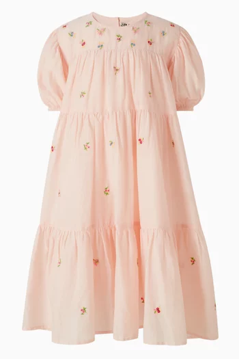 Embroidered Tiered Dress