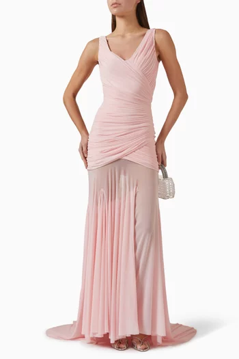 Nola Gown in Malai Lycra & Net