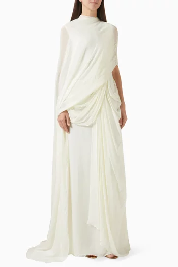Stacie Cape Gown in Chiffon