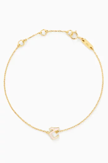 Arabic Letter 'Hhaa' Bracelet in Enamel & 18kt Gold