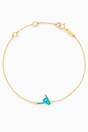 Arabic Letter 'Hhaa' Bracelet in Enamel & 18kt Gold