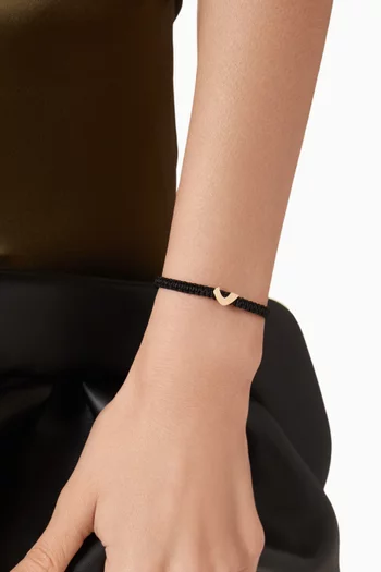 Arabic Letter 'Dal' Cord Bracelet in 18kt Gold