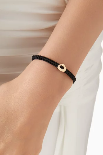 Arabic Letter 'Taa' Cord Bracelet in 18kt Gold