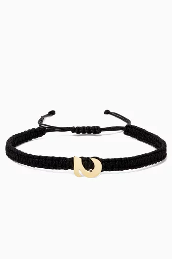Arabic Letter 'Haa' Cord Bracelet in 18kt Gold