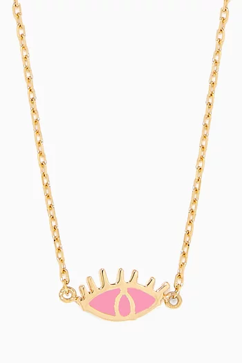 Evil Eye 'Ya Ein' Necklace in Enamel & 18kt Gold
