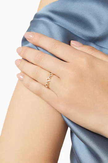 Arabic Letter 'Ein' Ring in Enamel & 18kt Gold