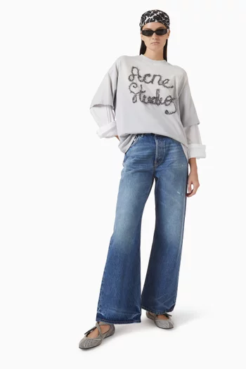 تي شيرت متعدد الطبقات ومطرز بشعار ماركة جيرسيه