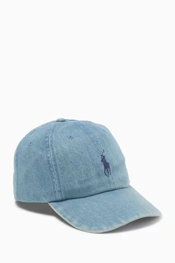 Polo Pony Cap in Denim