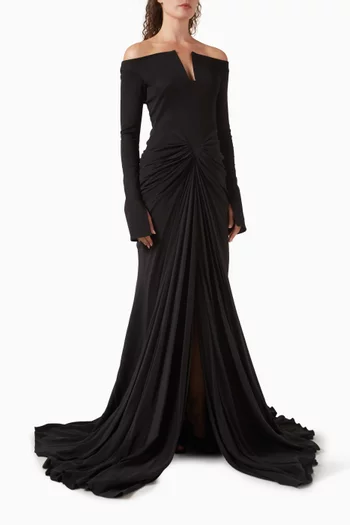 Anita Off-shoulder Gown in Silk