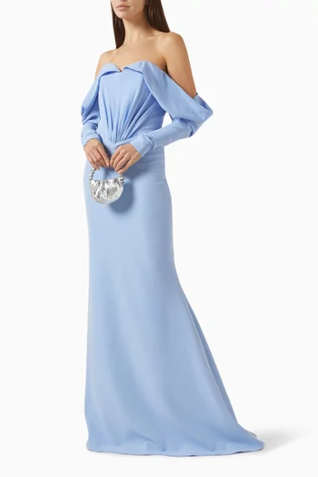 Hala Off-shoulder Gown in Crepe