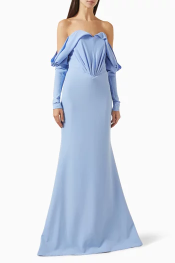 Hala Off-shoulder Gown in Crepe