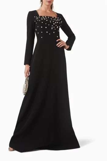 Embellished Gown in Crepe