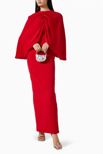 Short Cape Gown in Crepe