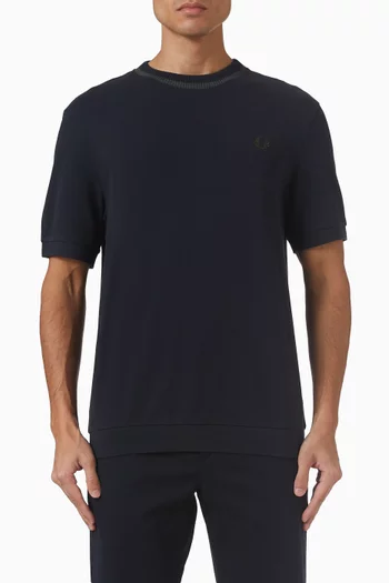 Crew Neck T-shirt in Cotton Piqué