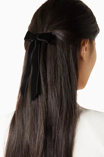 Bow Barrette Hair-clip in Velvet