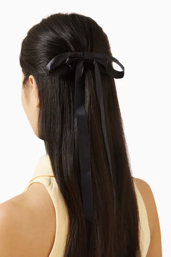 Gretta Bow Barette Hair-clip in Silk-satin