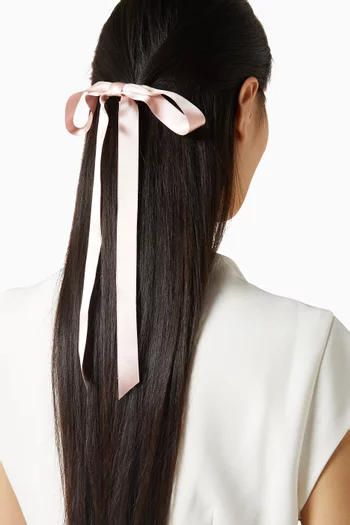 Gretta Bow Barette Hair-clip in Silk-satin