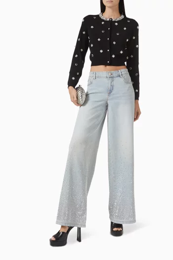 Dollie Embellished Cardigan in Merino Wool Blend