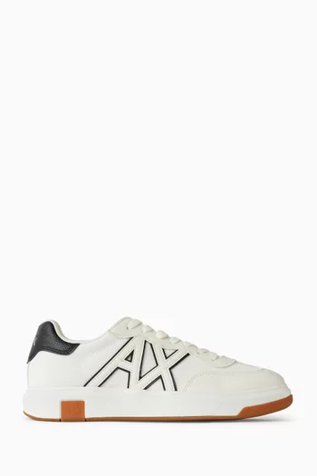 Logo Sneakers in Faux Leather