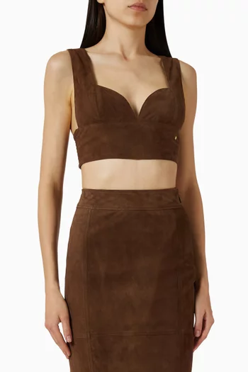 بلوزة قصيرة بشعار الماركة شمواه