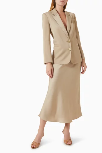 Logo Plaque Midi Skirt