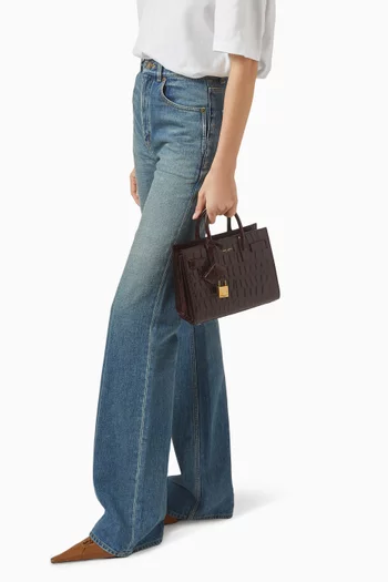 حقيبة ساك دو جور نانو جلد عجل بنقشة جلد التمساح