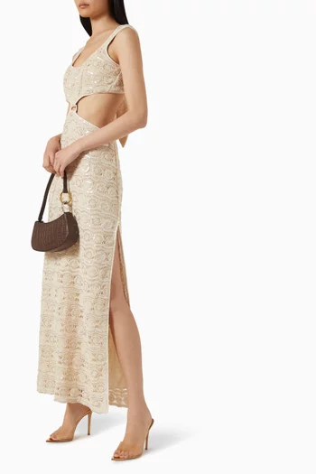 فستان كابري بفتحة قطن