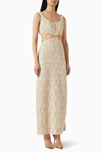 فستان كابري بفتحة قطن